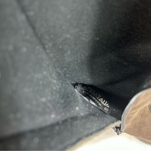 Aquatalia Two Tone Brown Suede Boots 6.5 Weatherproof Color Block - Picture 11 of 12